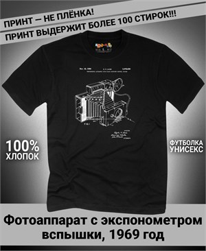 {{photo.Alt || photo.Description || 'Футболка Фотоаппарат с экспонометром вспышки, 1969 год'}}